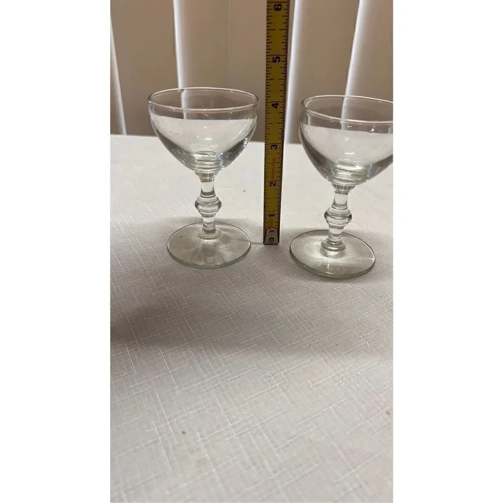 Vintage Champagne Coupes Crystal Platinum Rim Cocktail Glasses Set of 2